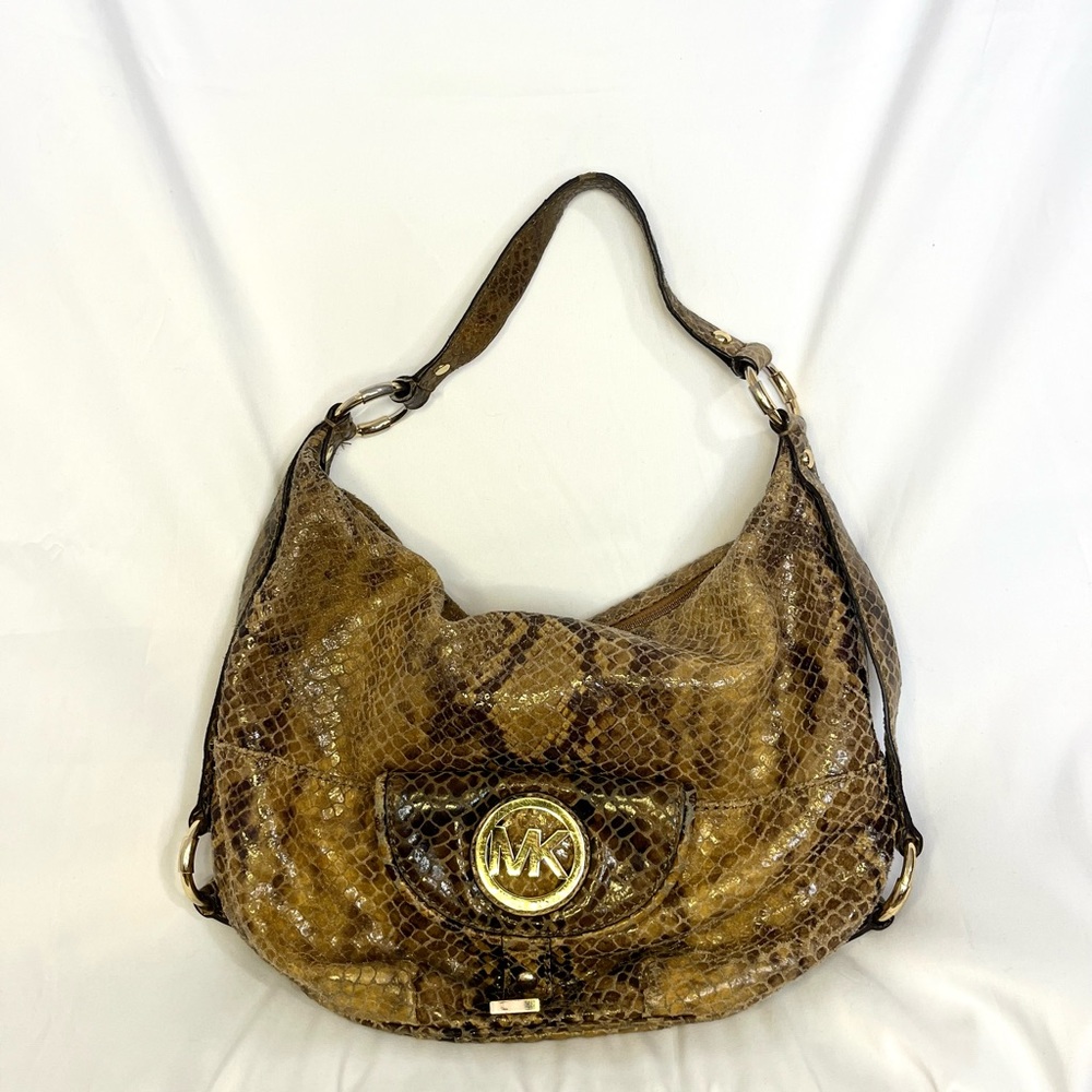 Michael Kors faux snake skin oversized shoulder bag